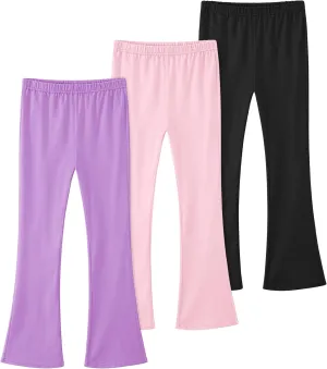 BOOPH Girls Flare Leggings Kids High Waist Bell Bottom Pants Casual Cotton Leggings for Teen Girls