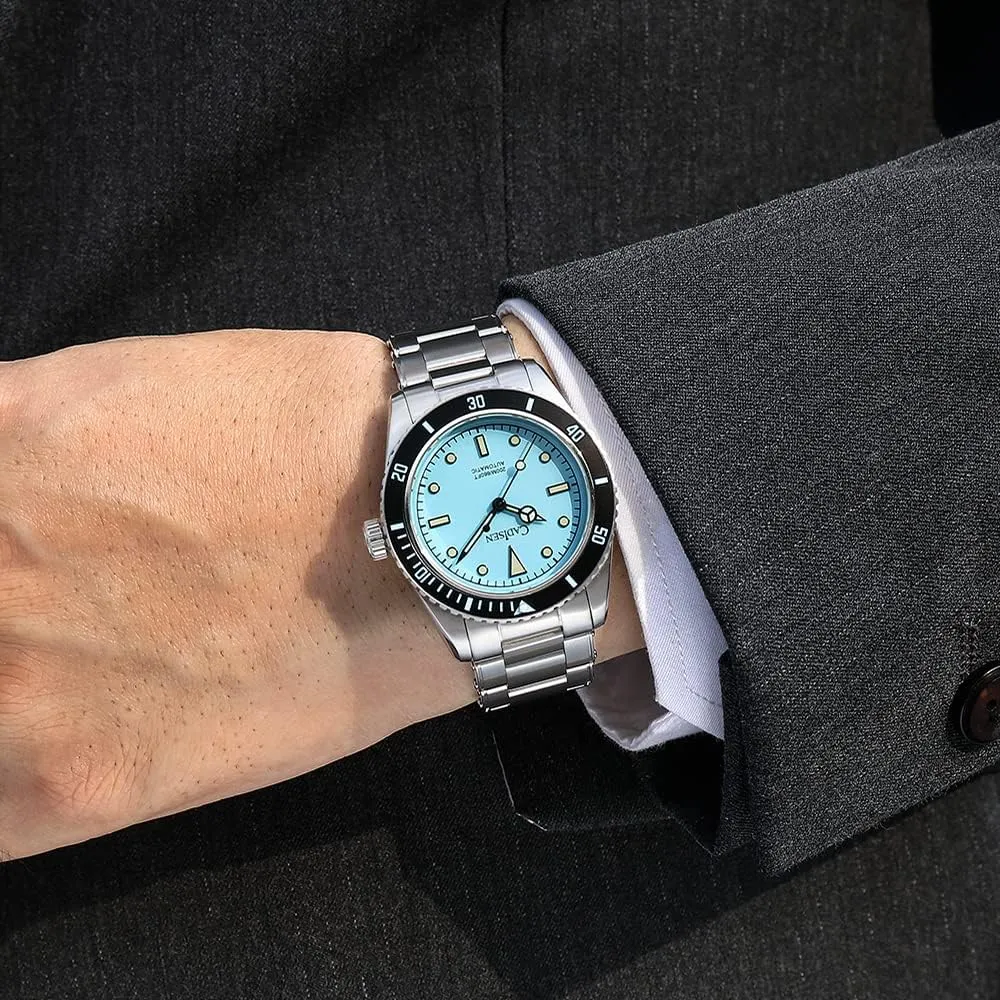 CADISEN 8206 Men's Diving Watch Japanese NH35 Self-Winding Movement Stainless Steel 200m Waterproof Super Luminous Casual Business Mechanical Watch