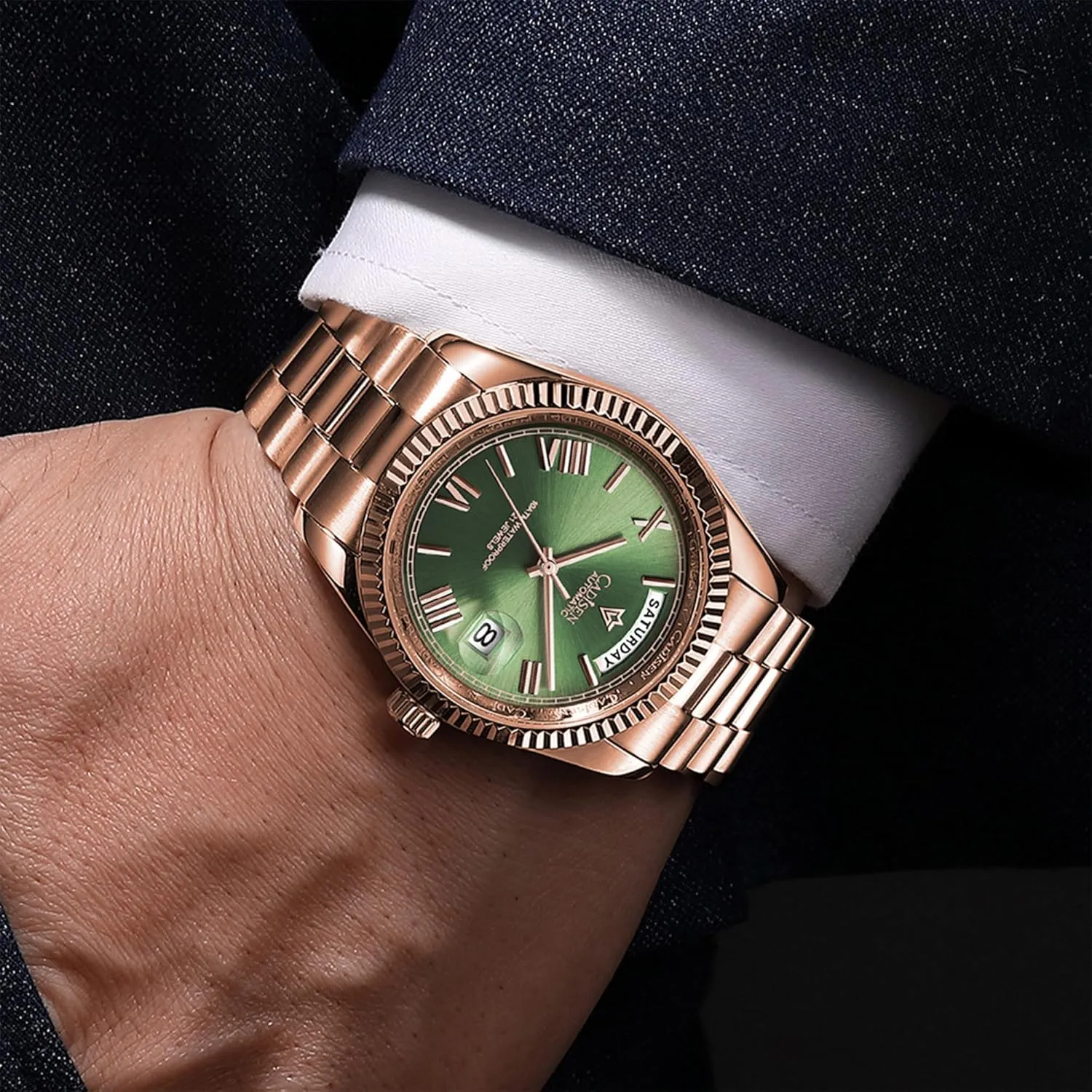 Cadisen Automatic Mechanical Watch Men Swimming 10Bar Waterproof Screw Crown 8285 Movement Stainless Steel Case Watches
