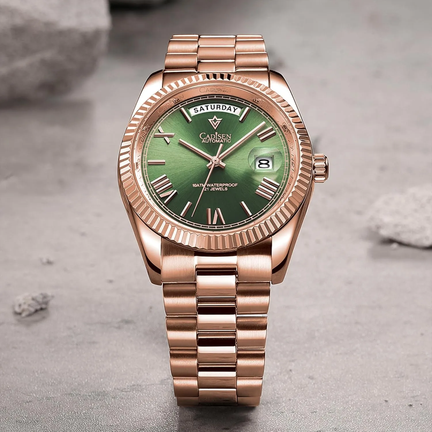 Cadisen Automatic Mechanical Watch Men Swimming 10Bar Waterproof Screw Crown 8285 Movement Stainless Steel Case Watches