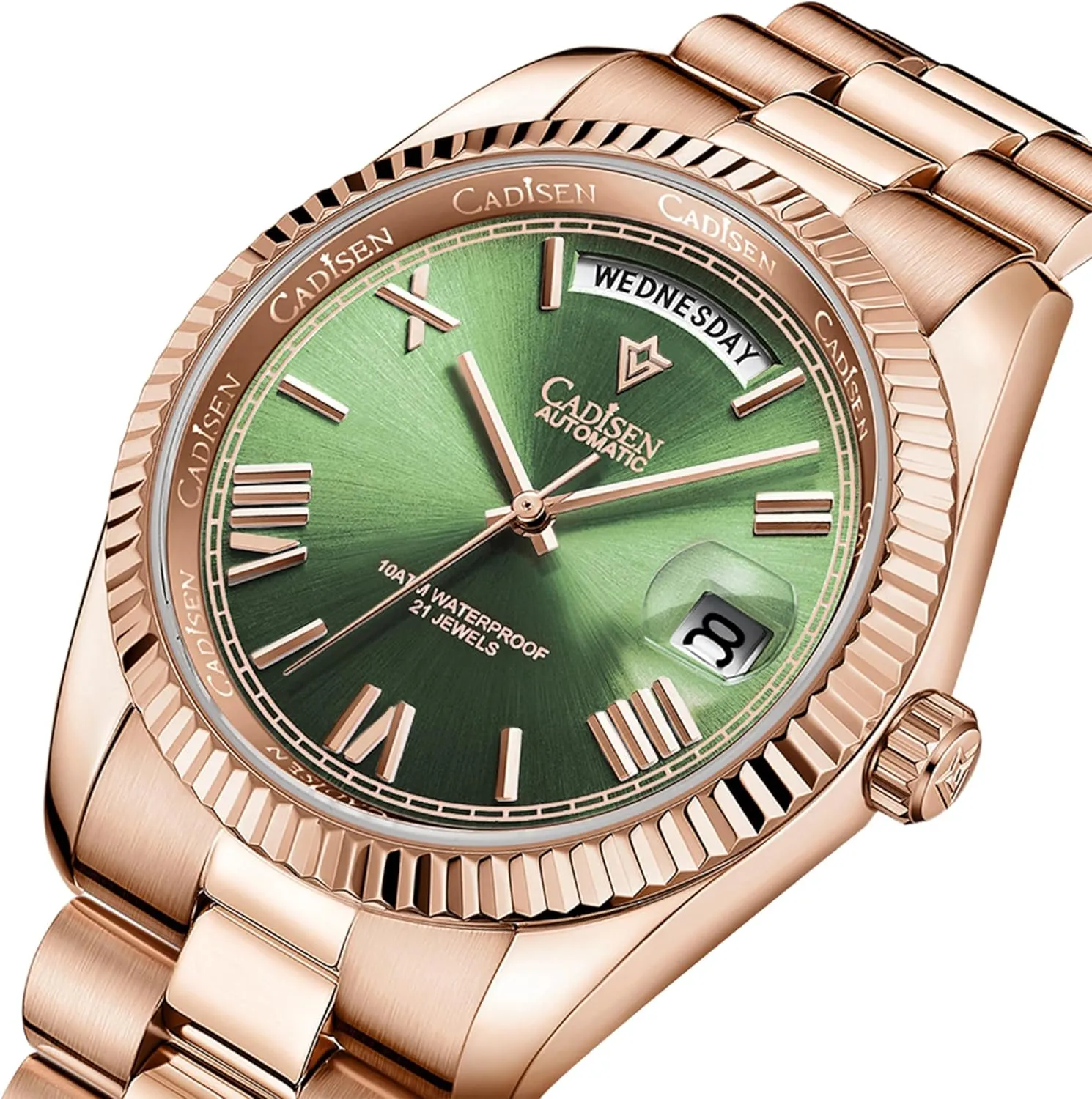 Cadisen Automatic Mechanical Watch Men Swimming 10Bar Waterproof Screw Crown 8285 Movement Stainless Steel Case Watches