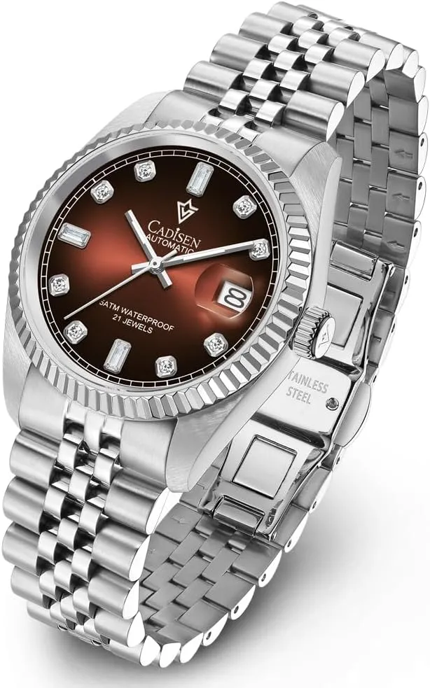 CADISEN Mens Automatic Mechanical Watch Casual Watches for Men Waterproof Sapphire Week Calendar
