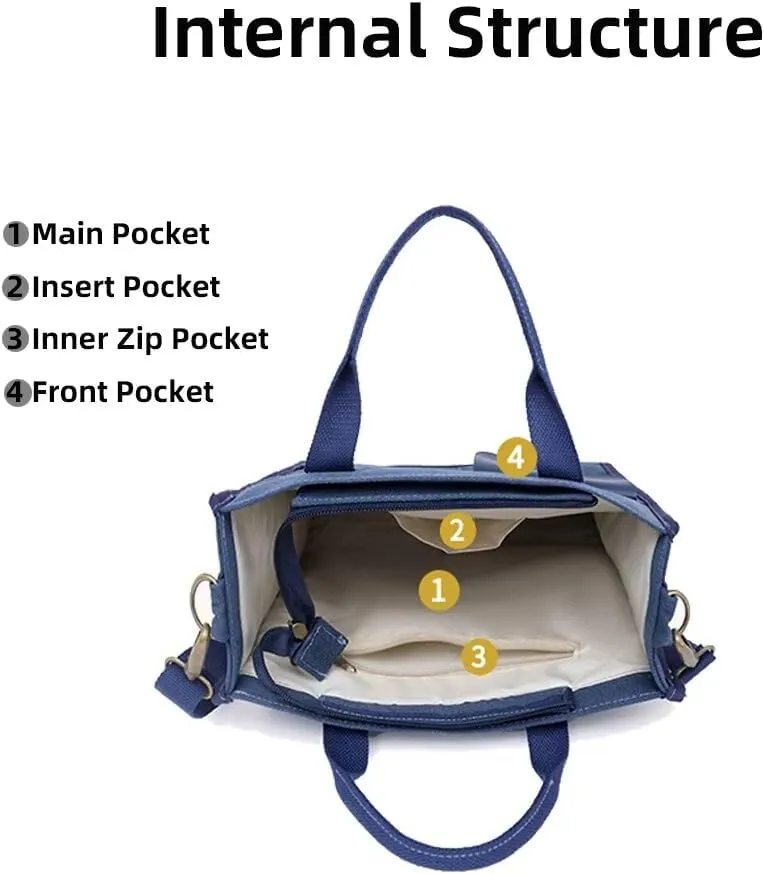 Canvas Tote Handbag for Women Casual Shoulder Bag Designer Top Handle Satchel Crossbody Handbag for Travel Work