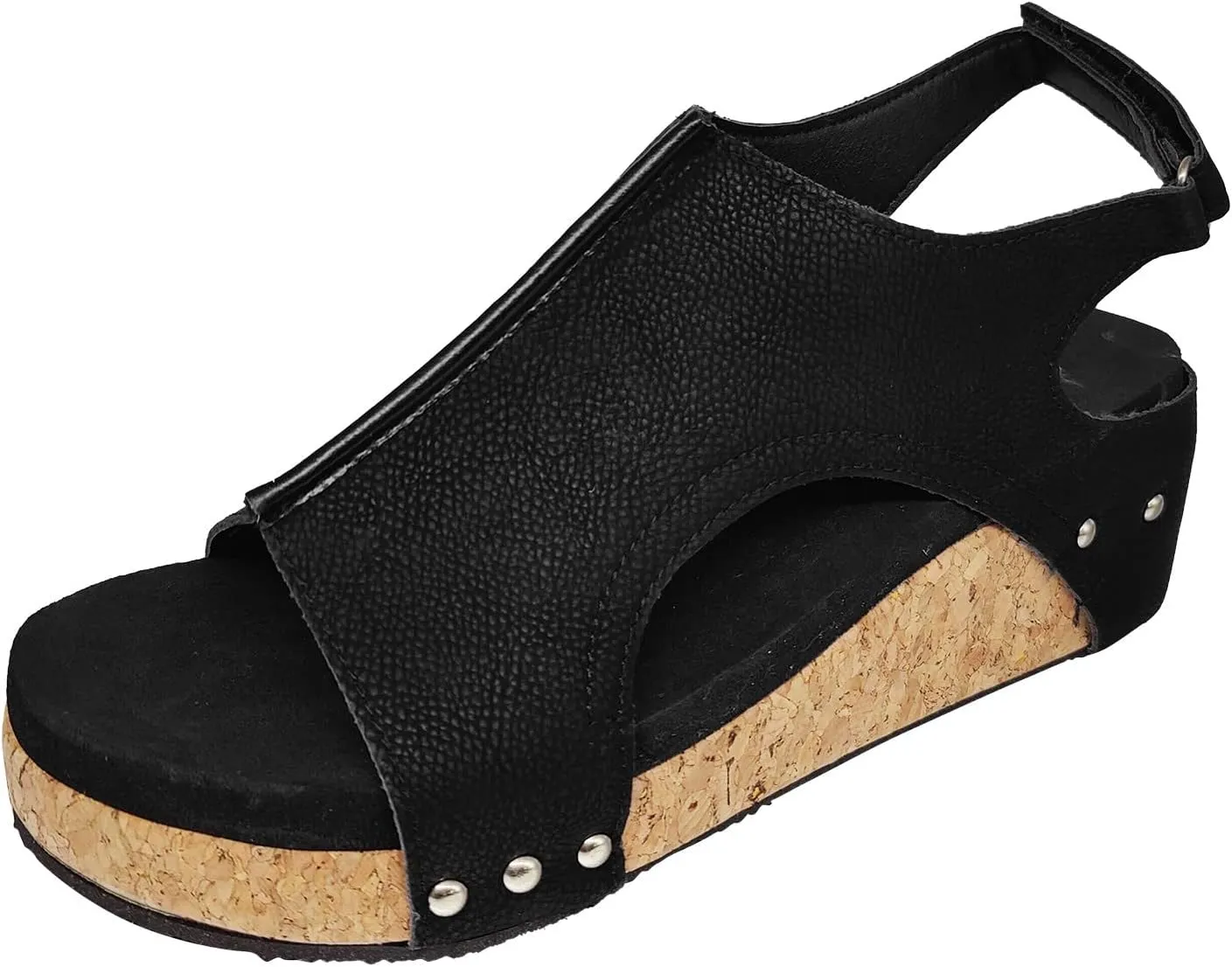 Cathalem Orthopedic Wedge Sandals for Women Platform Cork Wedges Espadrille Heel Strappy Leather Arch Support Sandals
