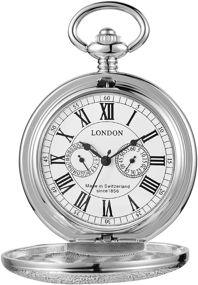Classic Copper Design Hand Winding Mechanical Roman Number Steampunk Pocket Watch Mens Watches with Chain&Box