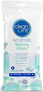 Clean Life - No Rinse Bathing Wipes