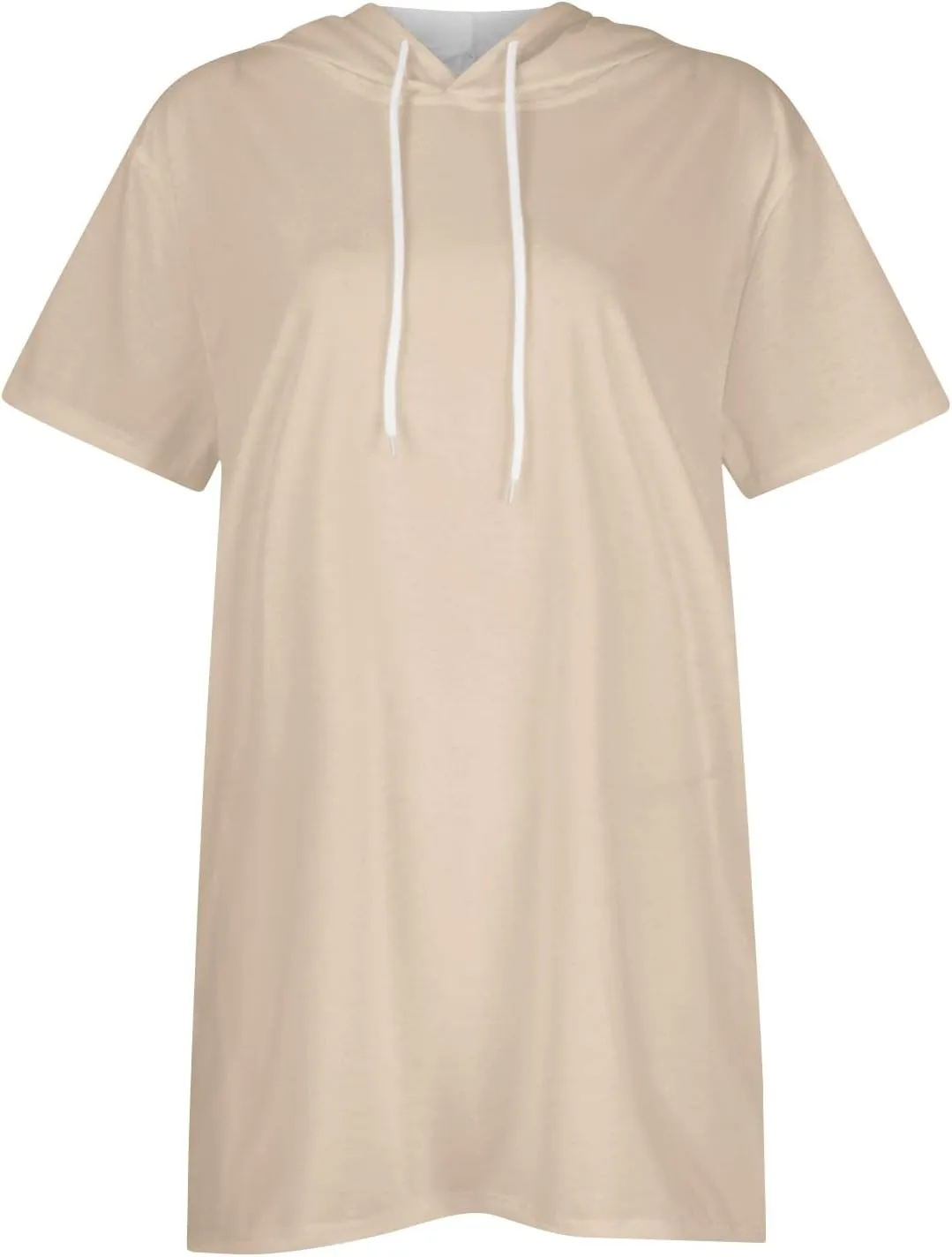 COTECRAM Womens Summer Oversized Hoodies Short Sleeve Casual Shirts Fashion Tunic Tops Lightweight Pullover with Pockets