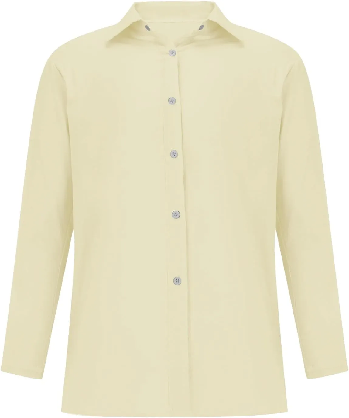Cotton Linen Shirts for Women Loose Lapel Collar Single Breasted Roll Up Sleeve Work Tunic Solid Color Business Blouse