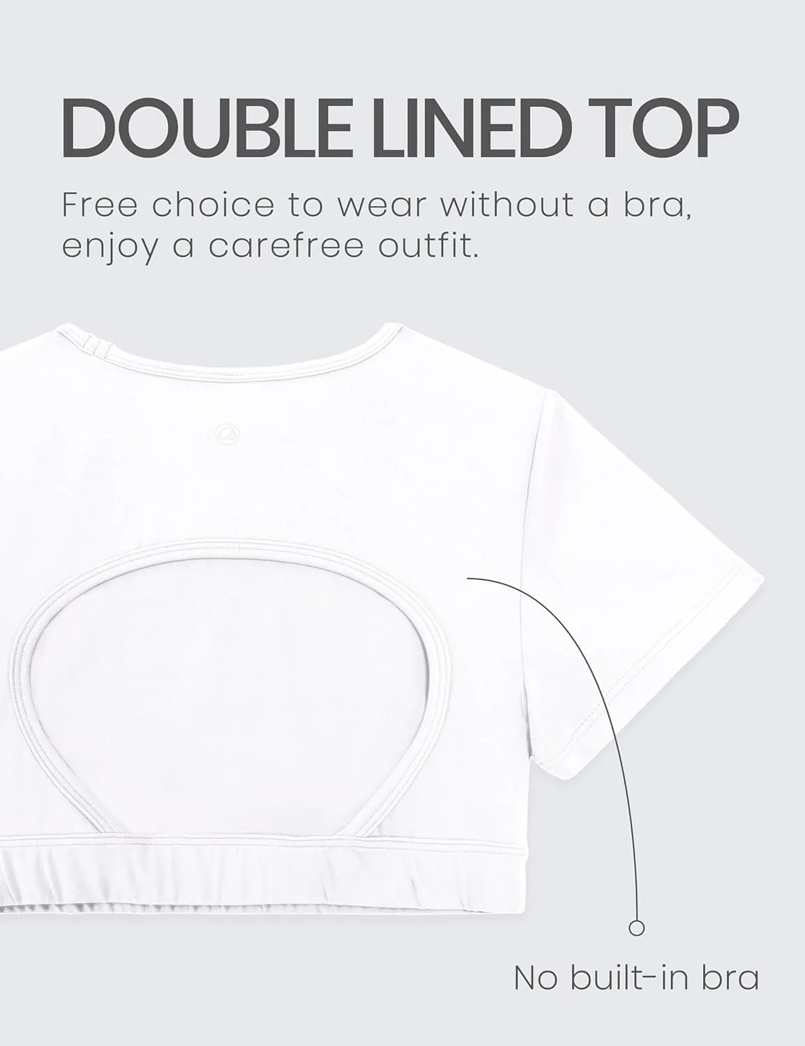 CRZ YOGA Womens Butterluxe Double Lined Open Back Crop Tops Backless Short Sleeve Workout Shirts Casual Tight T-Shirts