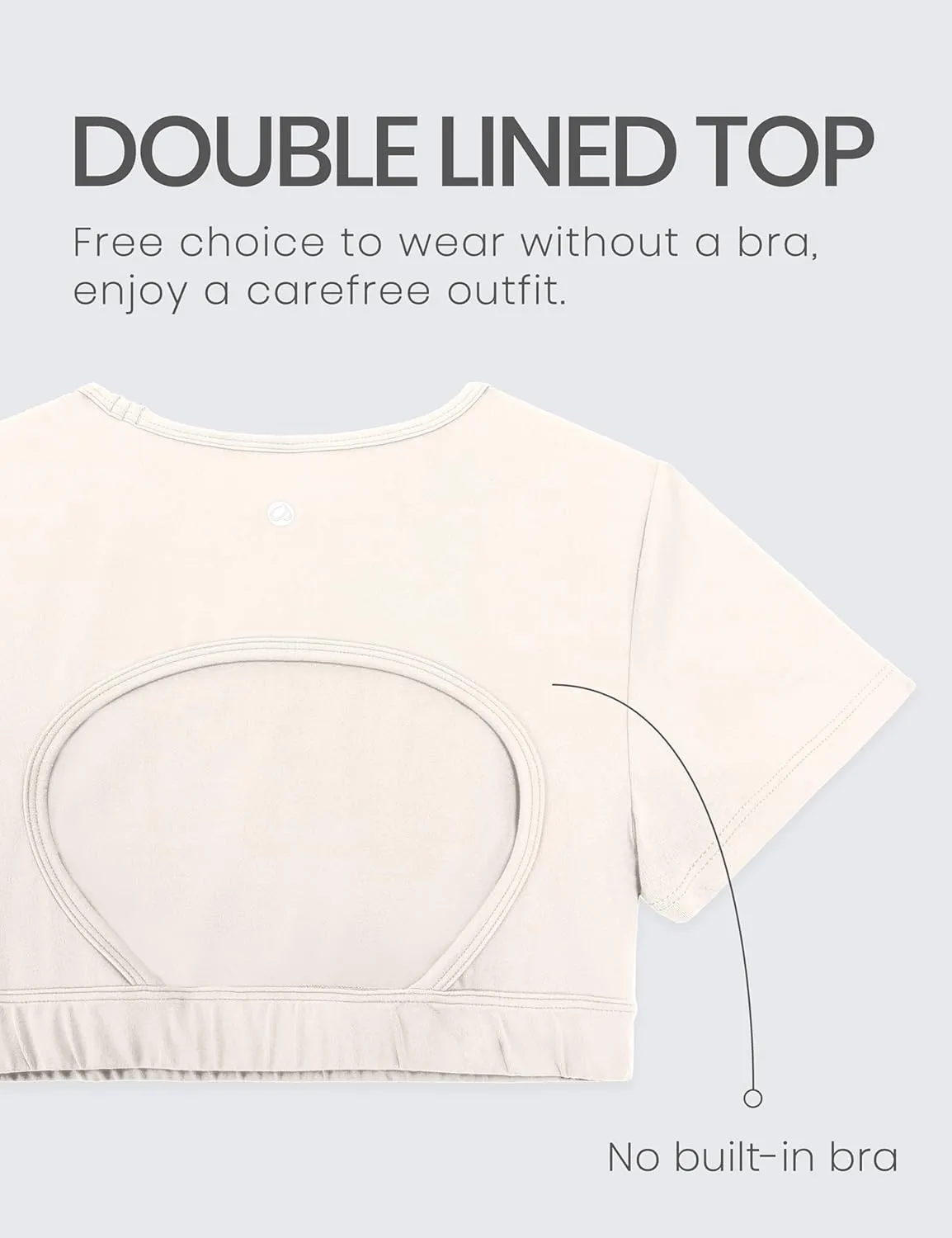 CRZ YOGA Womens Butterluxe Double Lined Open Back Crop Tops Backless Short Sleeve Workout Shirts Casual Tight T-Shirts