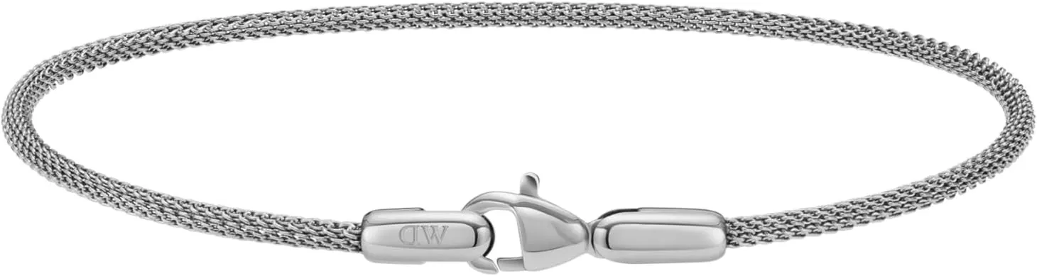 Daniel Wellington Tide Mesh Bracelet - Premium 316L Stainless Steel Cable Bracelet for Women and Men, Stackable, Lobster Clasp
