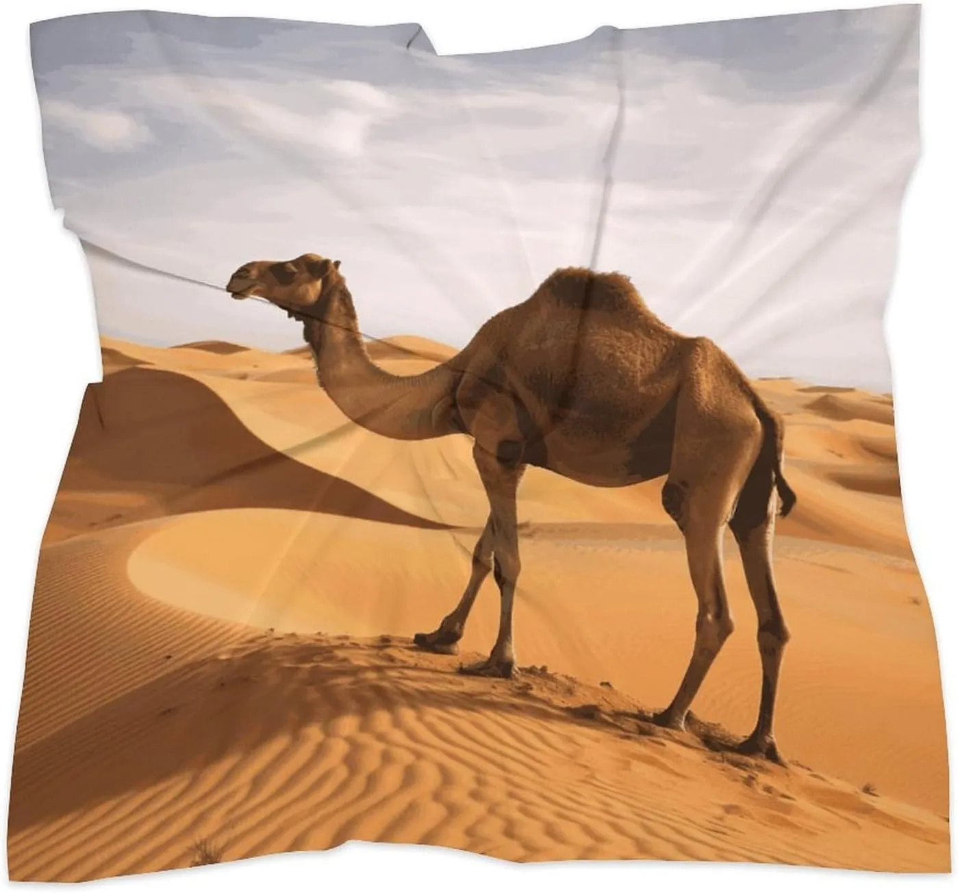 Desert Sand Camel Head Scarf Like Silk Scarf Lightweight Fashion Satin Hair Bandanas for Women Boho Headscarf Hair Wrap Bandana Headband Handkerchief Silk Scarves for Bag Purse Neck 18 Inch