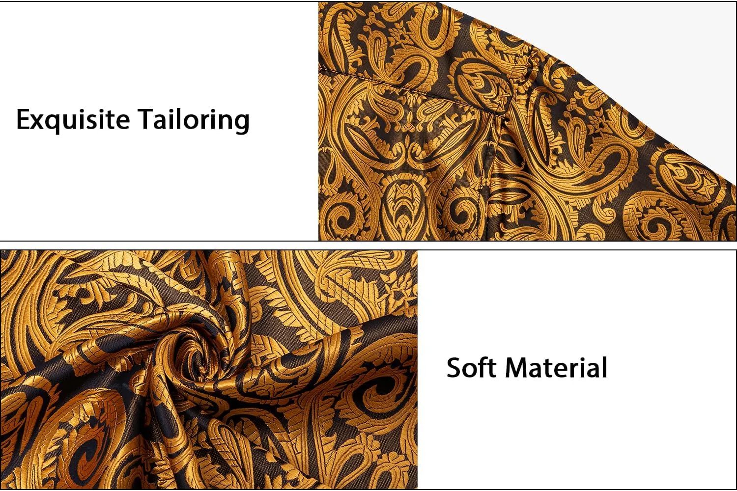 DiBanGu Silk Mens Dress Shirts,Woven Paisley Long Sleeve Button Down Shirt for Men Casual Regular Fit Shirts Wedding Party