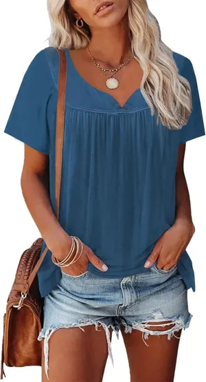 Disamer Summer Tops for Women 2025 Trendy Boho Floral Tank House Short Sleeve Shirts Loose Fit Casual Dressy Basic Tee