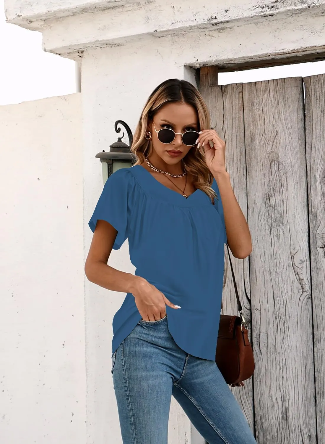 Disamer Summer Tops for Women 2025 Trendy Boho Floral Tank House Short Sleeve Shirts Loose Fit Casual Dressy Basic Tee