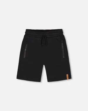 DPD French Terry Boys Zip Side Short in Anthracite