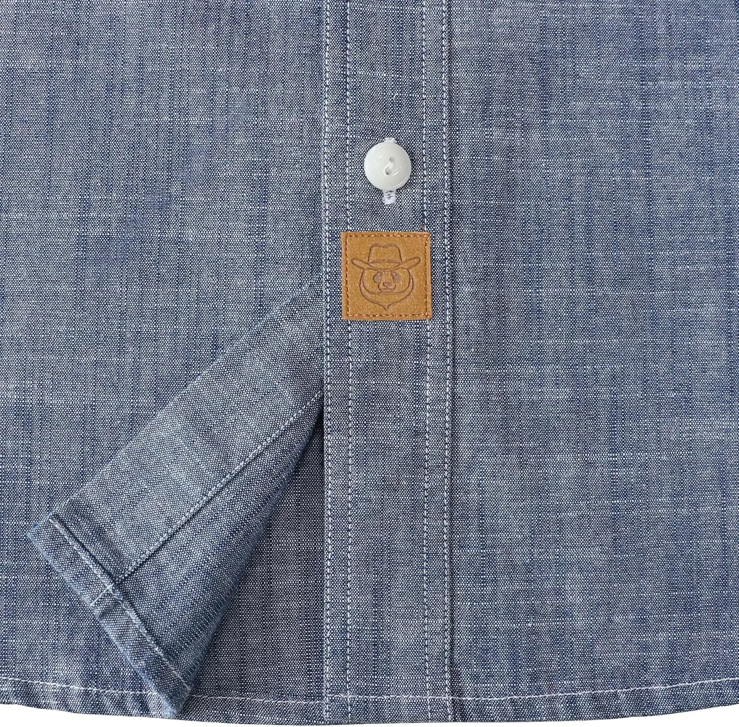 Dubinik Mens Short Sleeve Button Down Casual Cotton Regular Fit Lightweight Pocket Chambray Mens Button Down Short Sleeve