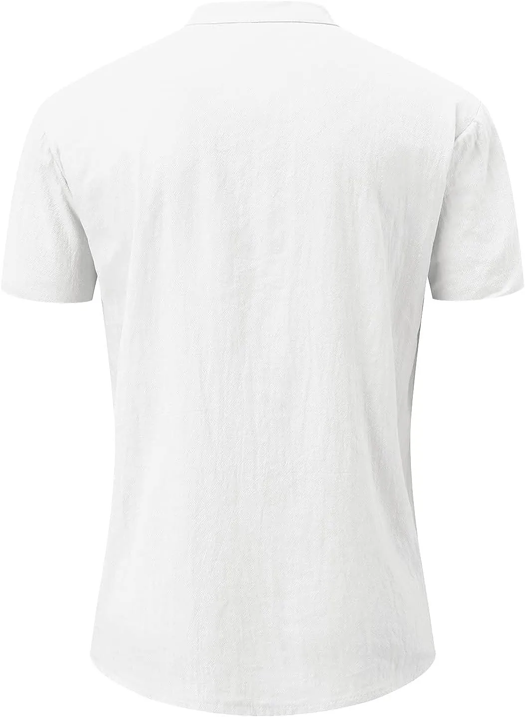 DuDubaby Linen Shirts for Men Designer Spring Summer Men's Casual Cotton Linen Solid Color Short Sleeve Shirts Loose Stand