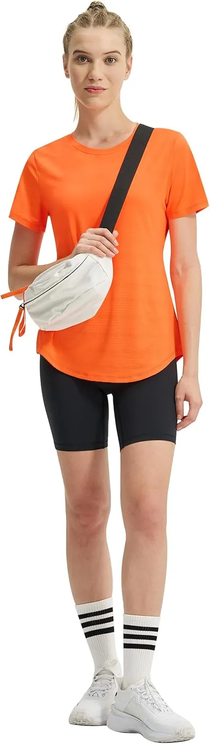 EZRUN Women's Workout Shirt Quick Dry Gym Athletic Running T-Shirts Short Sleeve Summer Swim Yoga Tops