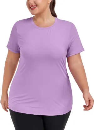 FOREYOND Women's UPF 50  Sun Protection for Women Short Sleeve Rash Guard Quick Dry Sports T-Shirt Outdoor