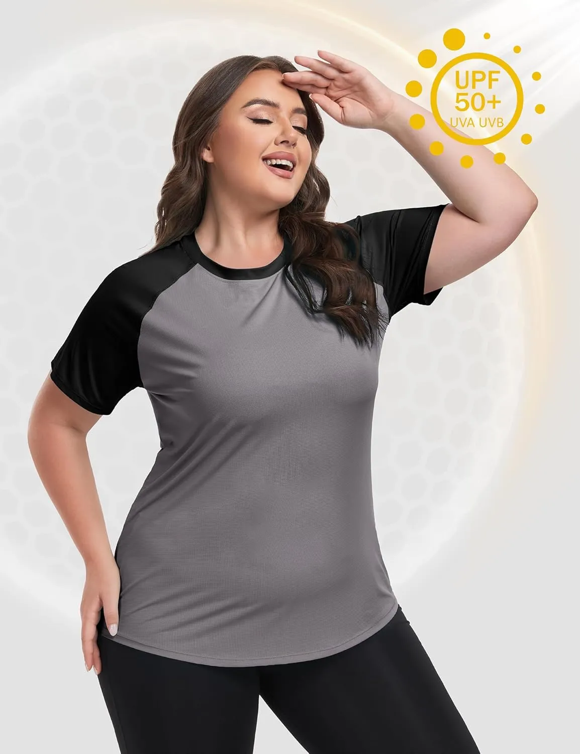 FOREYOND Women's UPF 50  Sun Protection for Women Short Sleeve Rash Guard Quick Dry Sports T-Shirt Outdoor