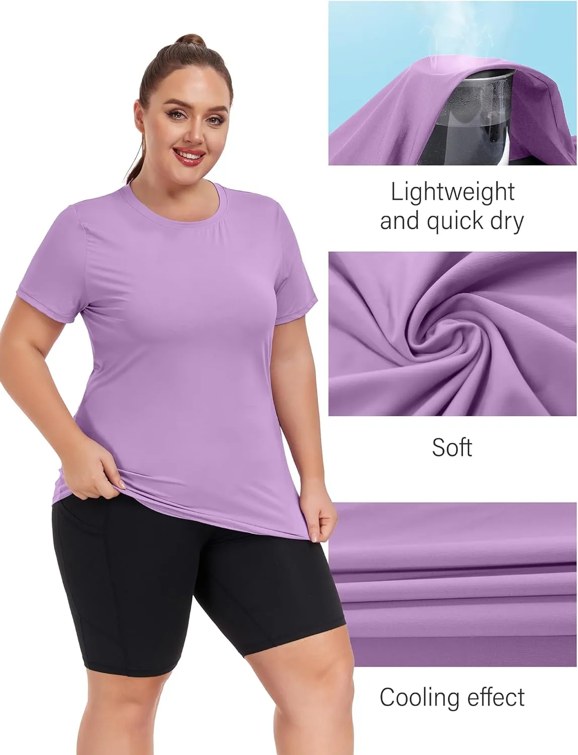 FOREYOND Women's UPF 50  Sun Protection for Women Short Sleeve Rash Guard Quick Dry Sports T-Shirt Outdoor