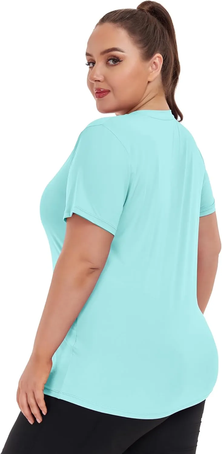 FOREYOND Women's UPF 50  Sun Protection for Women Short Sleeve Rash Guard Quick Dry Sports T-Shirt Outdoor