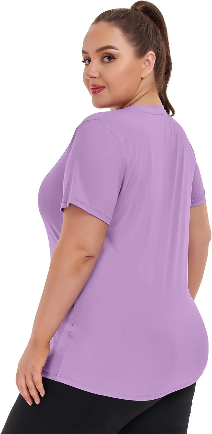 FOREYOND Women's UPF 50  Sun Protection for Women Short Sleeve Rash Guard Quick Dry Sports T-Shirt Outdoor