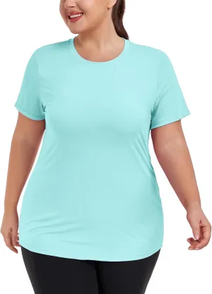 FOREYOND Women's UPF 50  Sun Protection for Women Short Sleeve Rash Guard Quick Dry Sports T-Shirt Outdoor