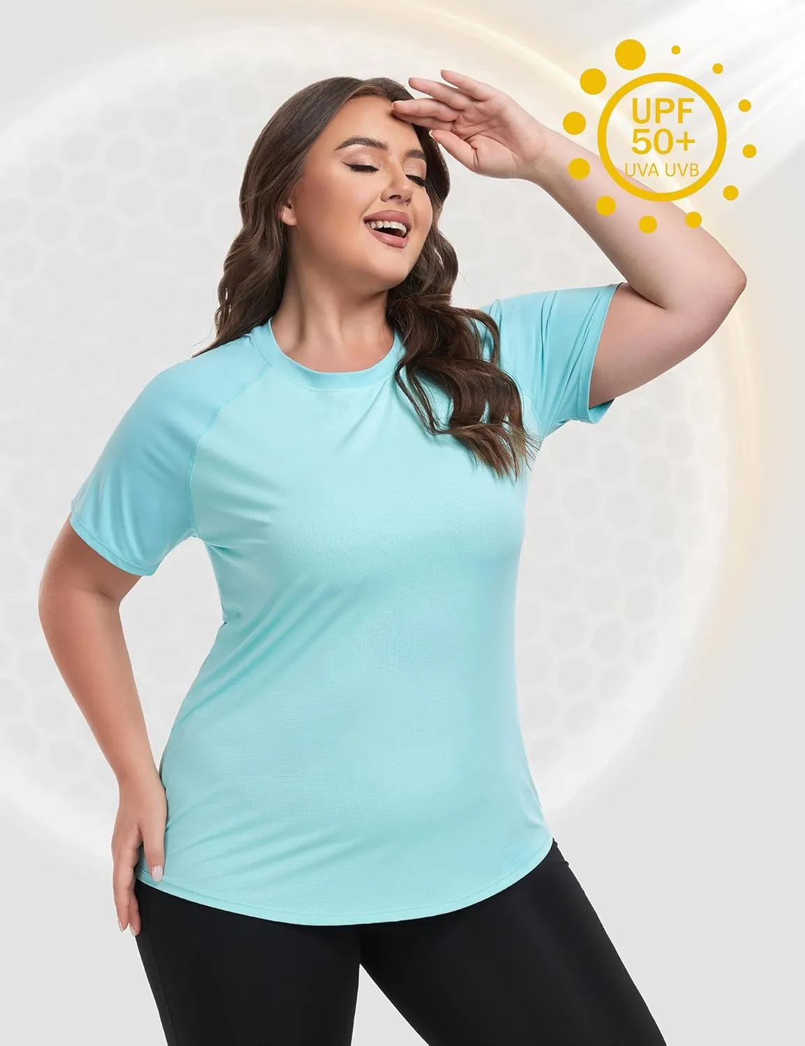 FOREYOND Women's UPF 50  Sun Protection for Women Short Sleeve Rash Guard Quick Dry Sports T-Shirt Outdoor
