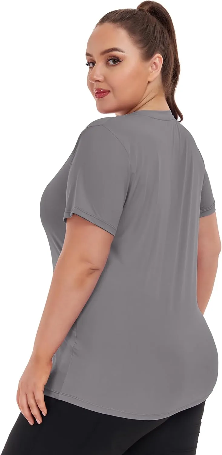 FOREYOND Women's UPF 50  Sun Protection for Women Short Sleeve Rash Guard Quick Dry Sports T-Shirt Outdoor
