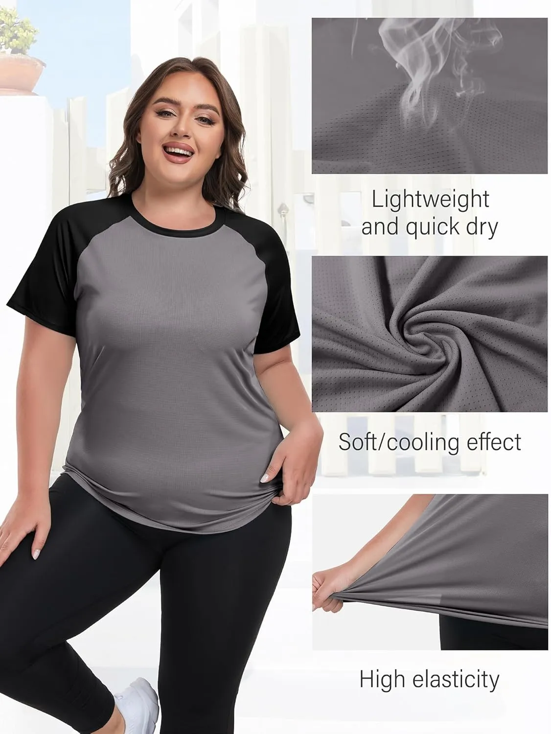 FOREYOND Women's UPF 50  Sun Protection for Women Short Sleeve Rash Guard Quick Dry Sports T-Shirt Outdoor