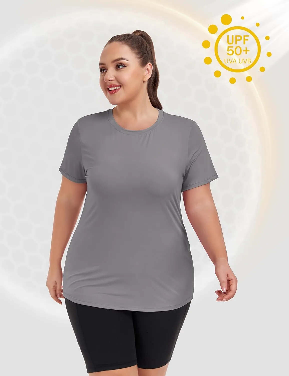FOREYOND Women's UPF 50  Sun Protection for Women Short Sleeve Rash Guard Quick Dry Sports T-Shirt Outdoor