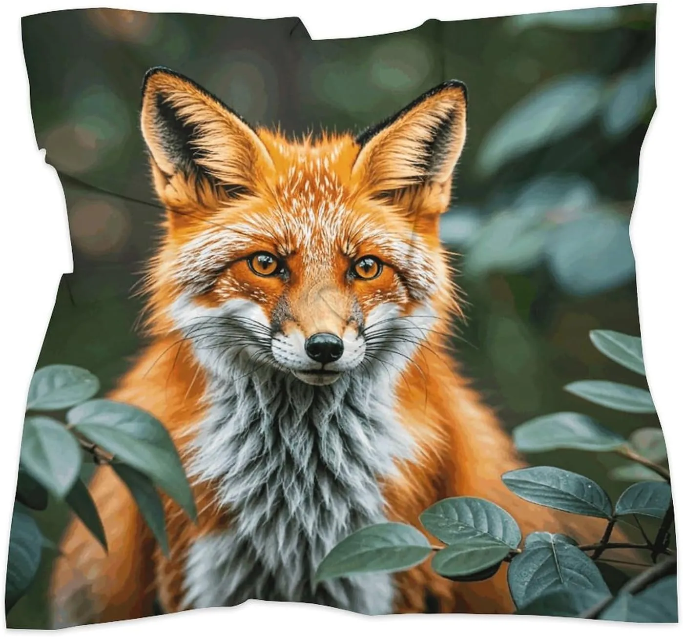 Fox Head Scarf Like Silk Scarf Lightweight Fashion Satin Hair Bandanas for Women Boho Headscarf Hair Wrap Bandana Headband Handkerchief Silk Scarves for Bag Purse Neck 18 Inch