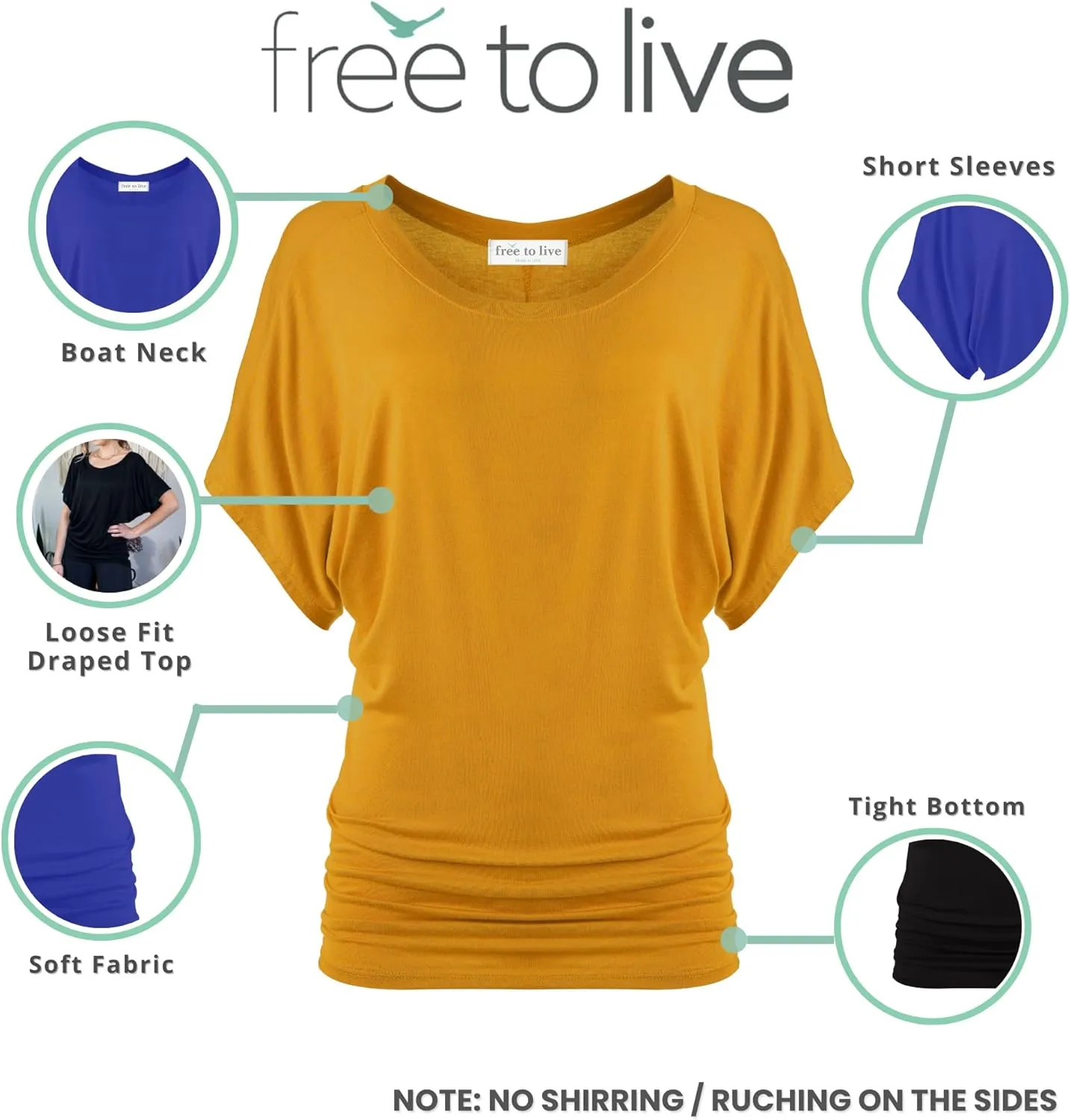Free to Live 3 Pack Dolman Sleeve Tunic Dressy Business Casual Tops for Women Short Sleeve Shirts Work Outfits Travel Clothes