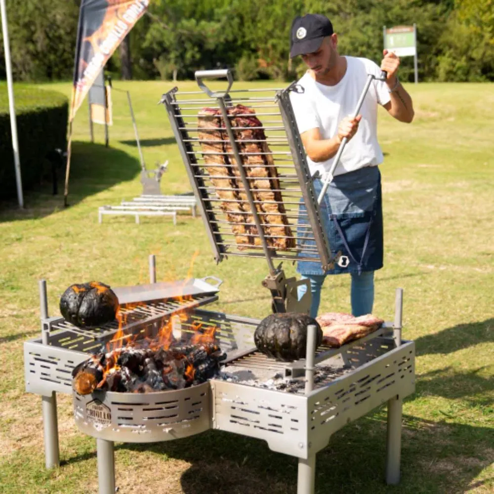 Fuego Criollo Stainless Steel Open Fire Grill w/ Cross