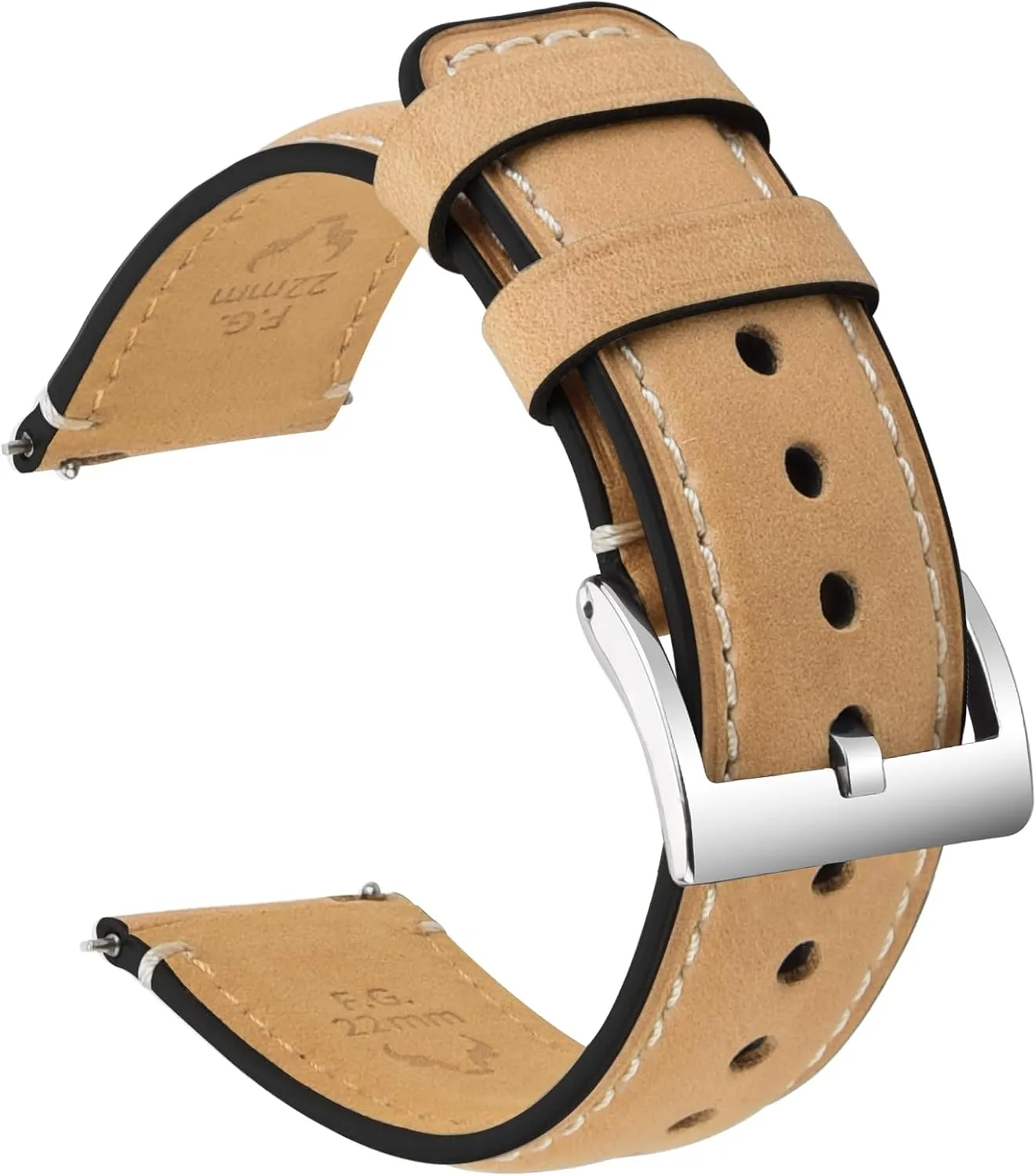 Fullmosa Watch Bands,18mm 19mm 20mm 22mm 24mm Quick Release Leather Watch Band Strap - Burnished Leather Watch Band Vintage Wristband