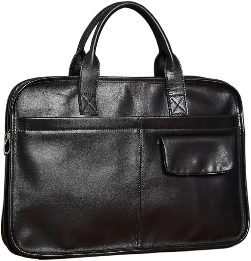 Genuine Leather Casual Men's Briefcase Tote Bag Men's Large Capacity Crossbody Bag for 15.6" Laptop Bag