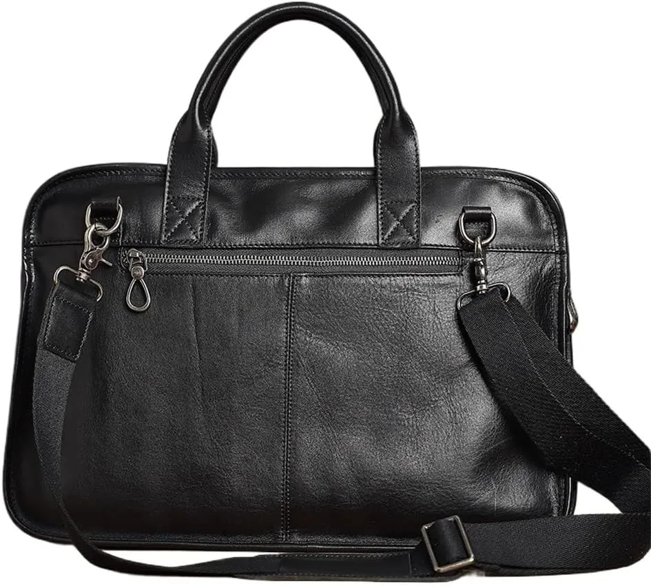 Genuine Leather Casual Men's Briefcase Tote Bag Men's Large Capacity Crossbody Bag for 15.6" Laptop Bag