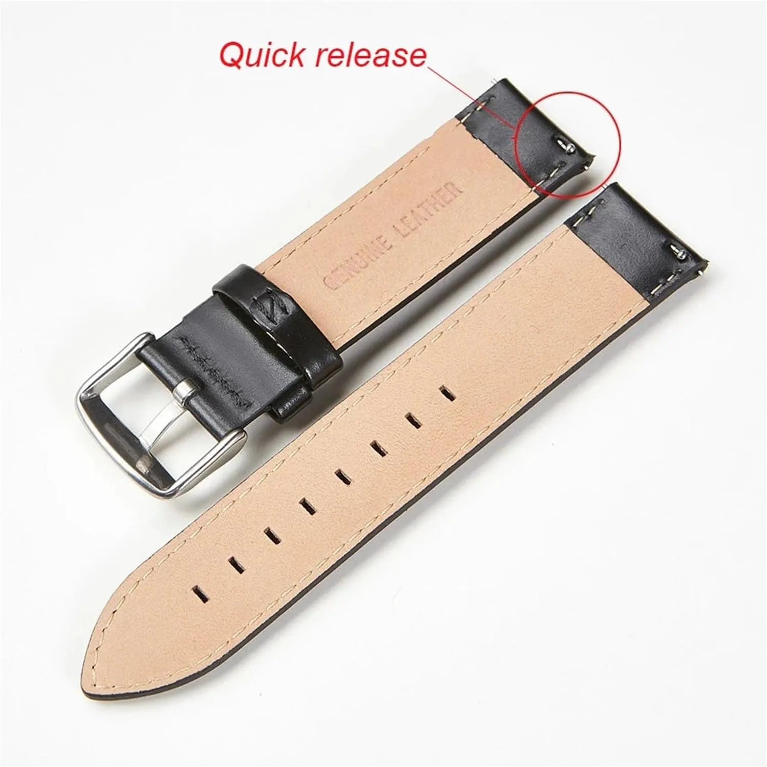 Genuine Leather Watchband 18mm 20mm 22mm Straps Cowhide Watch Band Quick Release Strap with Rose Gold Buckle Watch Accessories