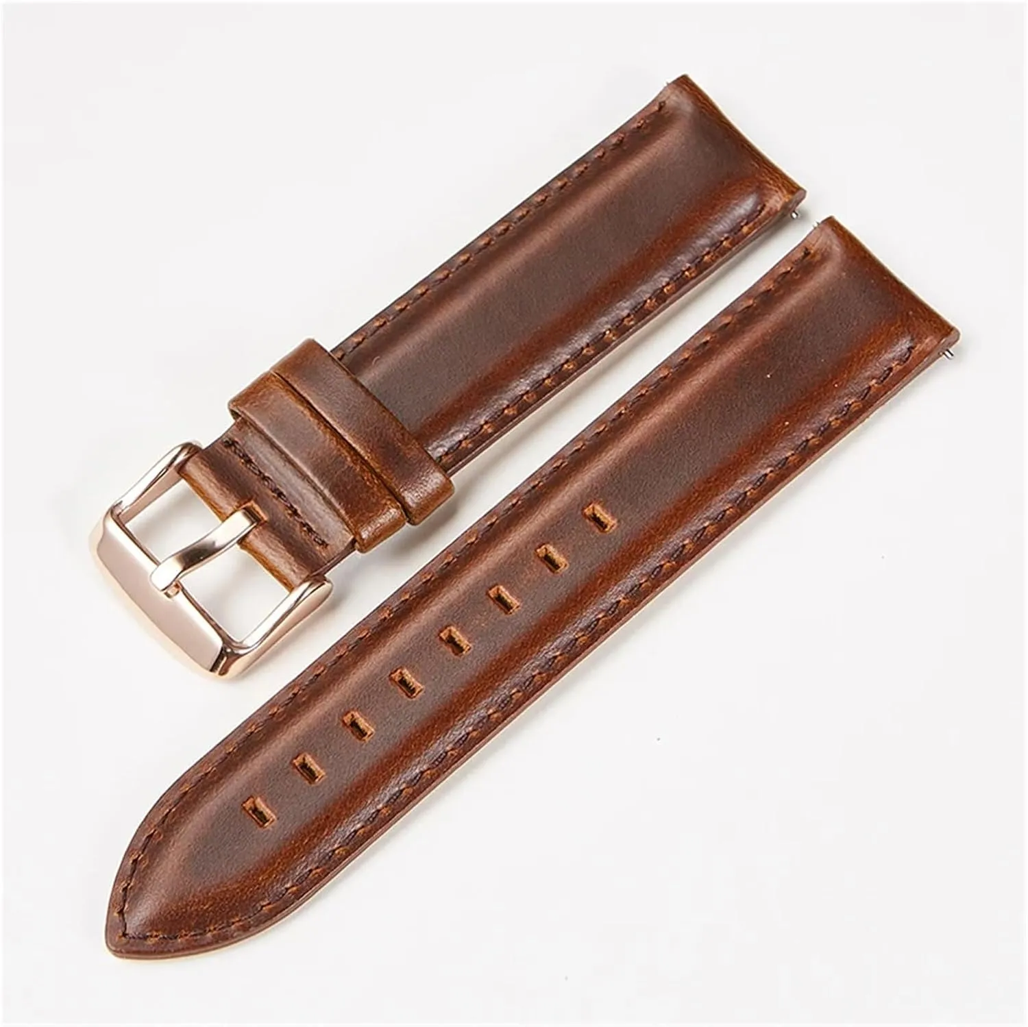 Genuine Leather Watchband 18mm 20mm 22mm Straps Cowhide Watch Band Quick Release Strap with Rose Gold Buckle Watch Accessories
