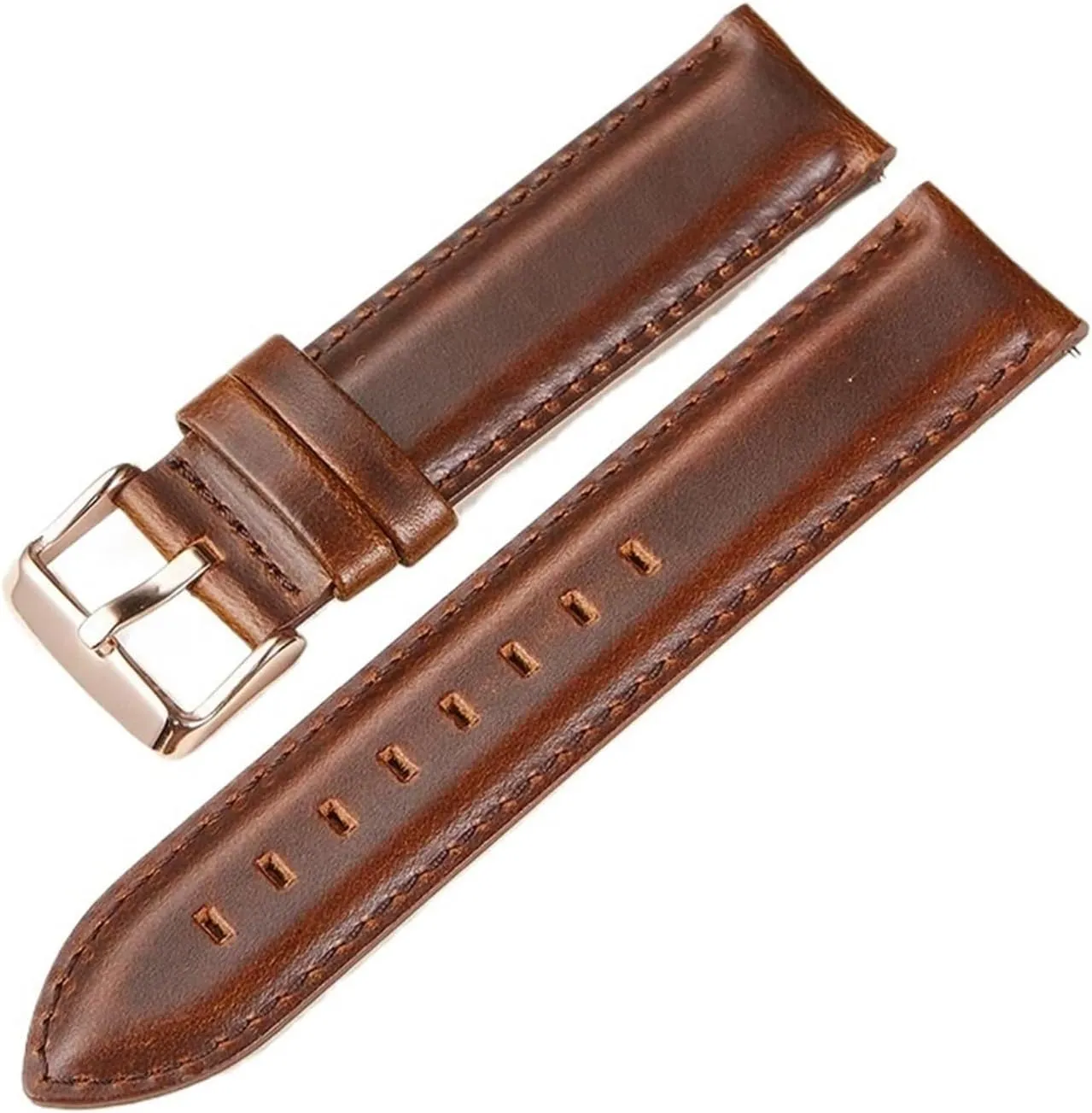 Genuine Leather Watchband 18mm 20mm 22mm Straps Cowhide Watch Band Quick Release Strap with Rose Gold Buckle Watch Accessories