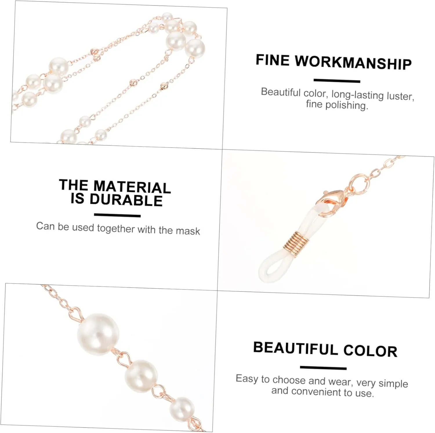 Glasses Chain Eyeglasses for Women Pearl Sunglasses Girl Sunglasses Lanyards for Women Glasses Rope