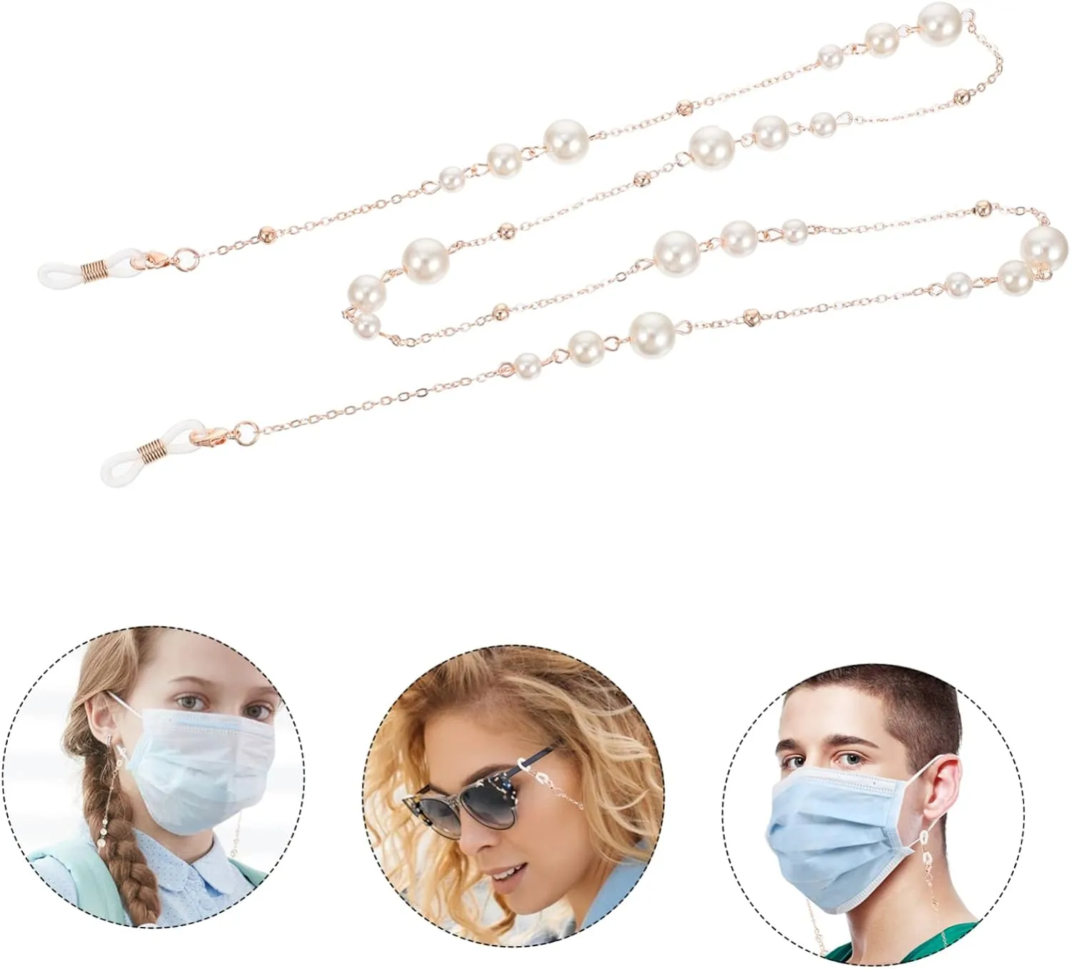 Glasses Chain Eyeglasses for Women Pearl Sunglasses Girl Sunglasses Lanyards for Women Glasses Rope