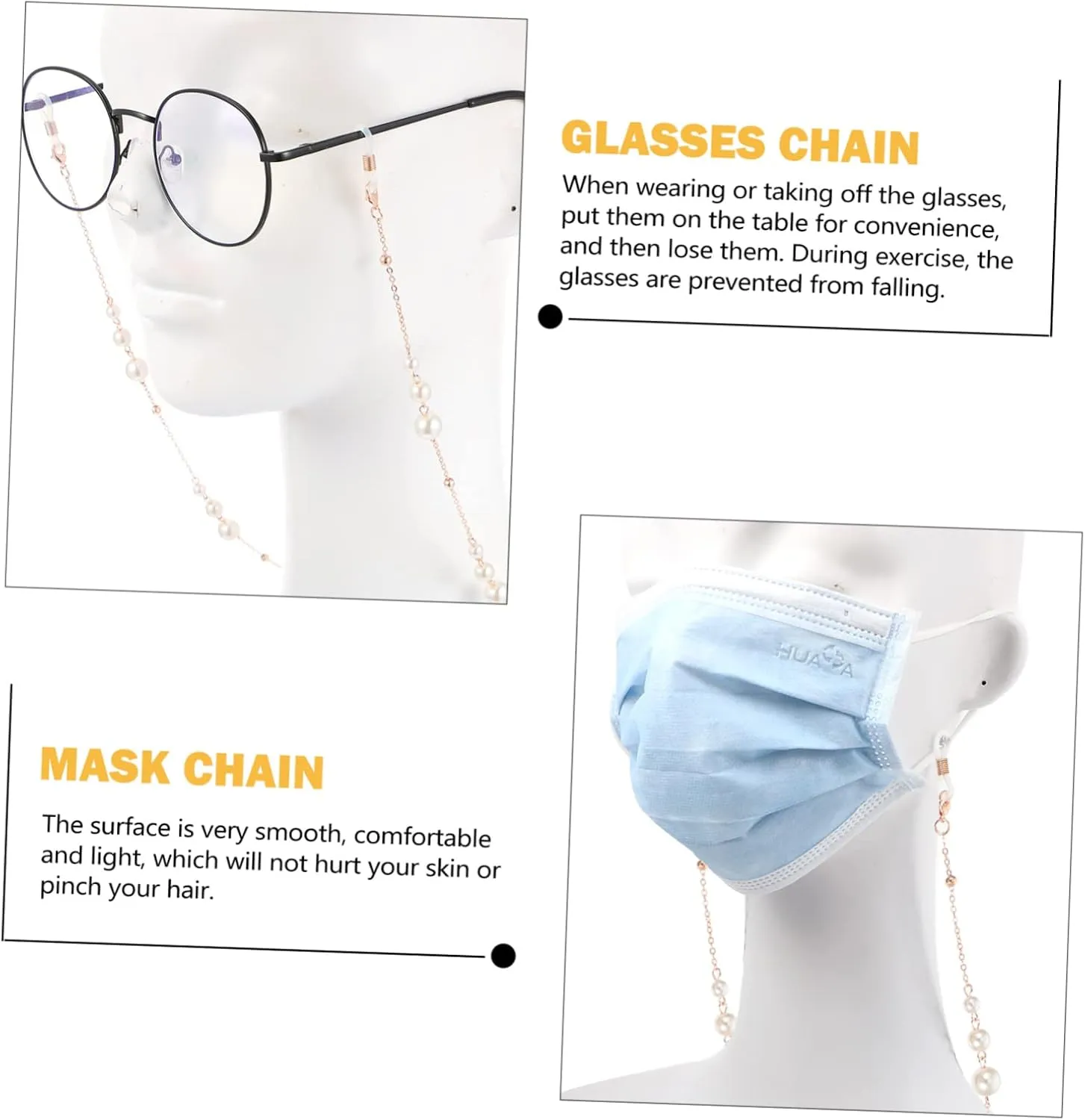Glasses Chain Eyeglasses for Women Pearl Sunglasses Girl Sunglasses Lanyards for Women Glasses Rope
