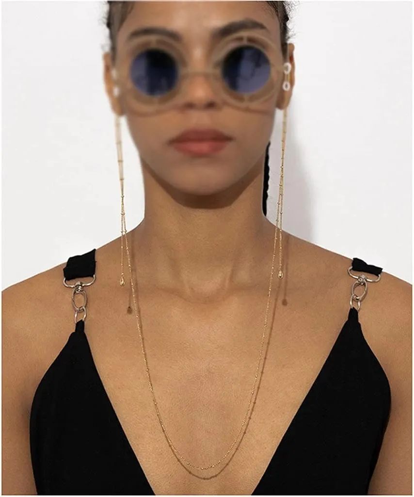 Gold Glasses Chain for Women Round beads Lanyard Fashion Glasses Strap Sunglasses Cords Casual Glasses Accessories