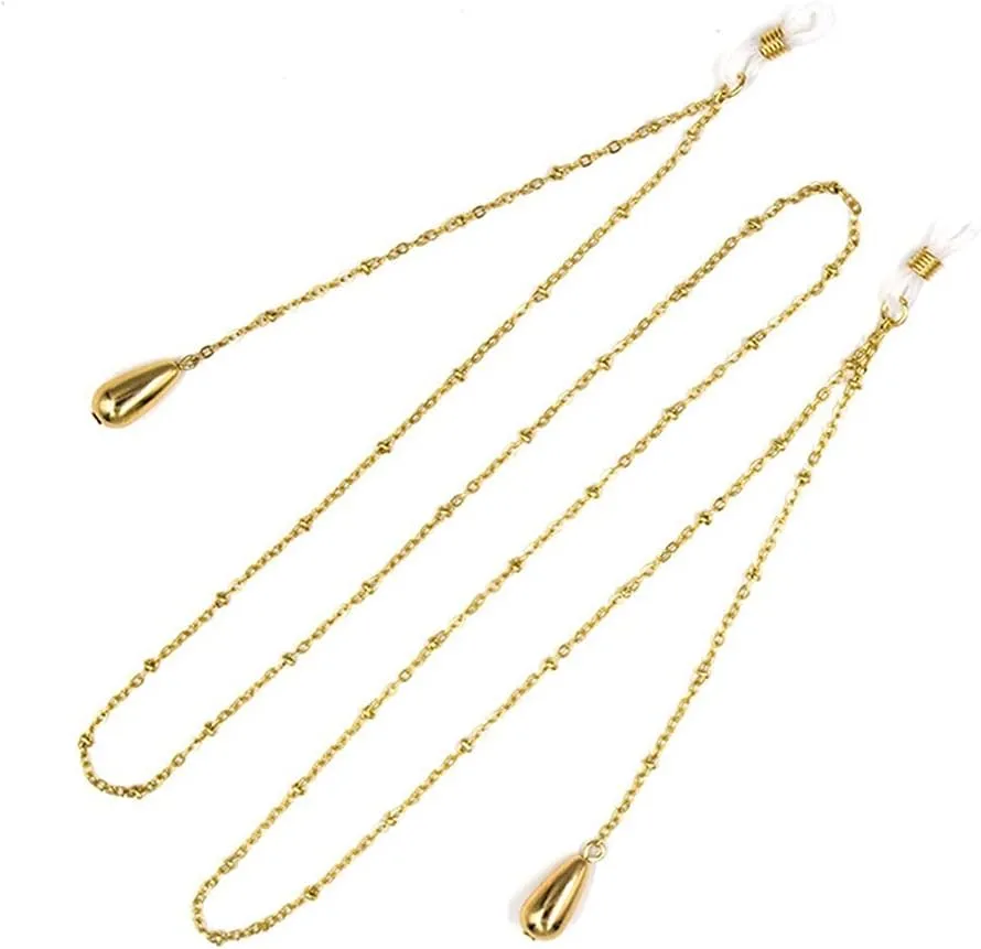 Gold Glasses Chain for Women Round beads Lanyard Fashion Glasses Strap Sunglasses Cords Casual Glasses Accessories