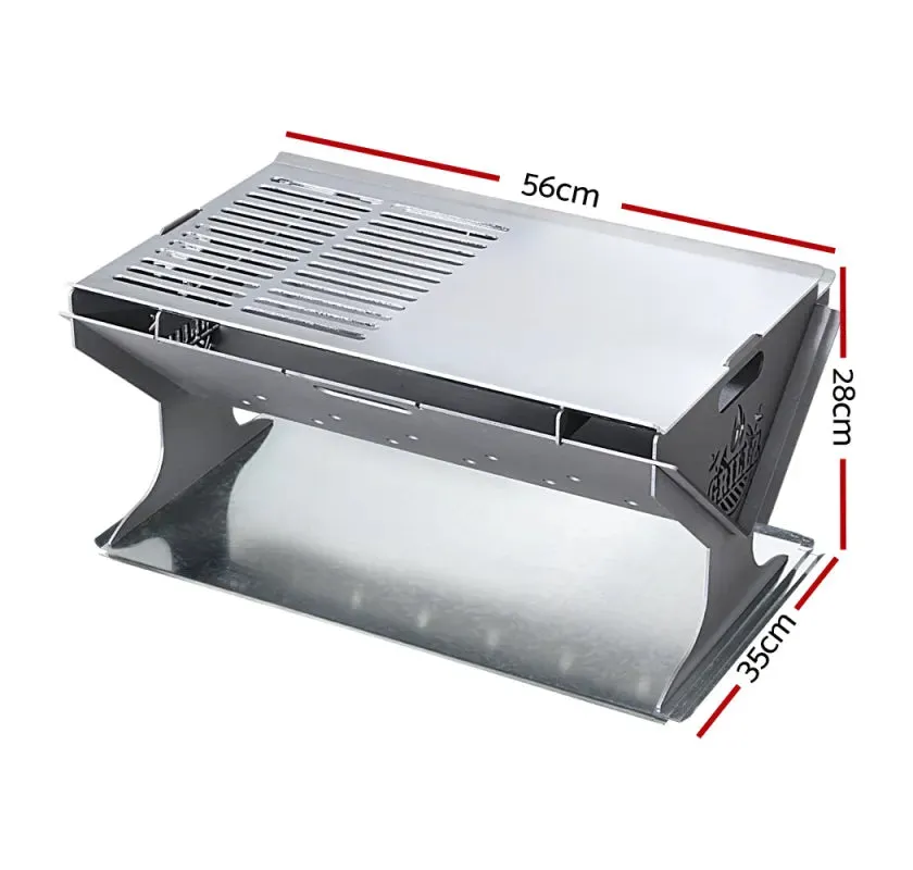 Grillz Portable Camping Fire Pit and BBQ
