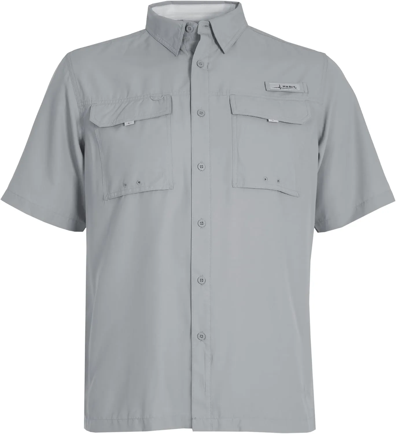 HABIT Mens Fourche Mountain Short Sleeve River Guide Fishing Shirt - UPF 40  UV Protection