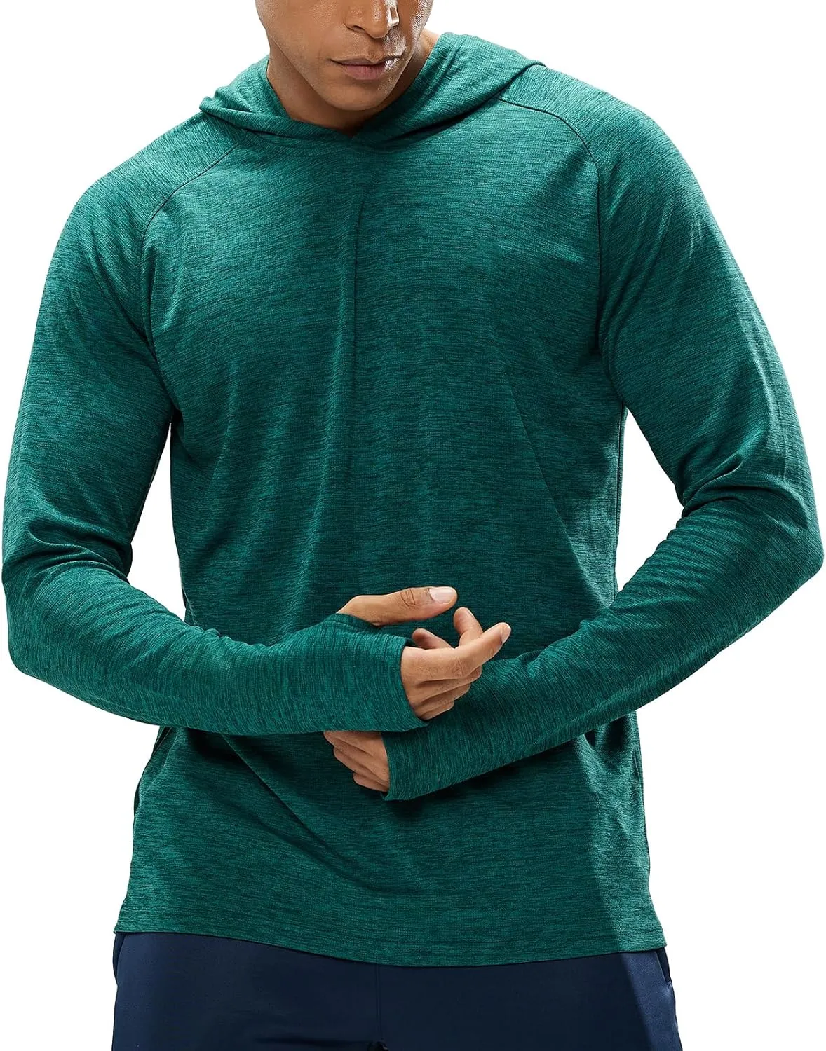 Haimont Men's Sun Hoodie Long Sleeve UPF 50  UV Protection Fishing Shirt Lightweight Quick Dry Athletic with Thumbholes